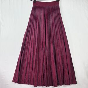 Frnch Knitted  Flare stripe Maxi Skirt